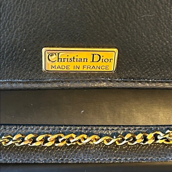 Dior Black Grain Leather Chain Crossbody Shoulder Bag - Picture 10 of 13